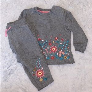2Pc H&M Floral Baby Girl Sweatsuit